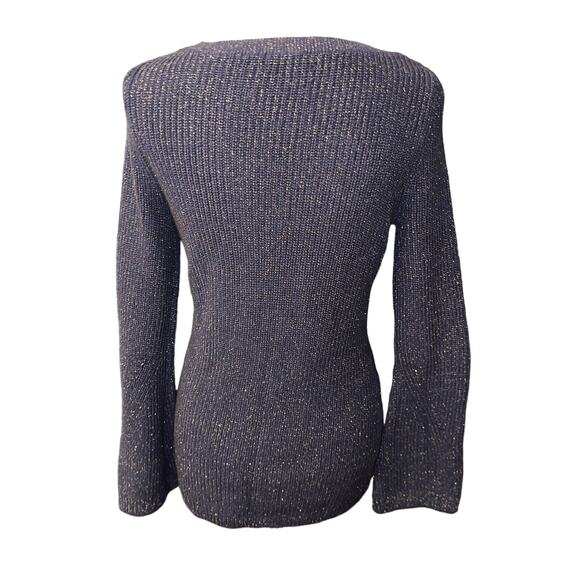 Tommy Hilfiger Women's Sweater Blue and Gold Medium - Picture 2 of 3